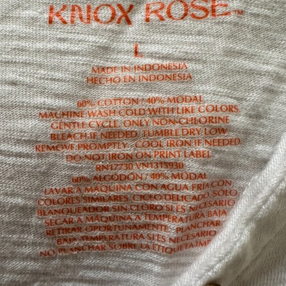 (3) Knox Rose Classic Relaxed Fit Short-sleeve V-Neck Shirt, Large, White - Picture 4 of 4